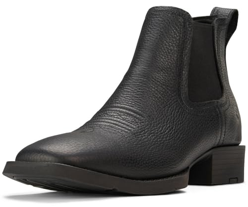 Image of SUREWAY Men's Western Chelsea Boots, Genuine Leather Slip-On Ankle Boots