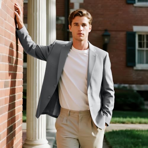 Men's Casual Blazer Slim Fit Suit Jacket for Men Two Button Sports Coats Wedding Prom Party4
