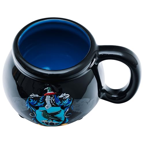 Silver Buffalo Harry Potter House Ravenclaw Crest Cauldron Ceramic 3D Sculpted Mug, 20 oz