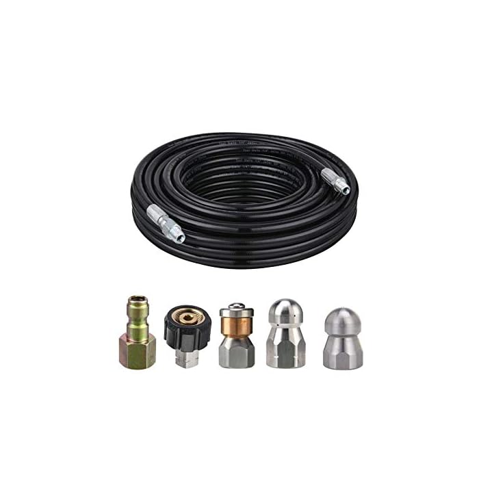 Buy Tool Daily Sewer Jetter Kit for Pressure Washer, 50 FT Hose, 1/4