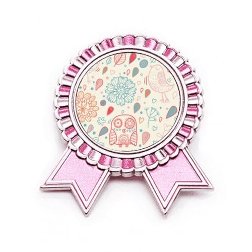 Broche fleur chouette rose taille M, le cadeau en métal idéal