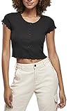 Bauchfreies Damen T-Shirt mit Knopfleiste