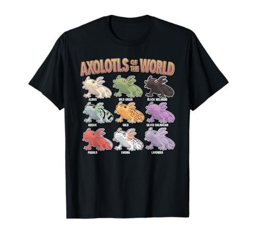 Bonita ilustración de salamandra de anime kawaii de Axolotls of the World Camiseta