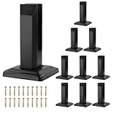 Noliven 10 PCS Square Glass Railing Spigots, 304 Stainless Steel Glass Fence Clip, Glass Balustrade, Glass Clamp Kit for Balcony Deck Pool, Stairs Indoor and Outdoor (Black)