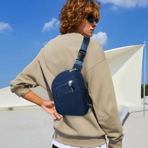 TOPEAST Anti-theft Crossbody Bag for Women 2Pcs - Black & Blue Cross-body Shoulder Bag with Zipper for Travel, Work, Hiking3