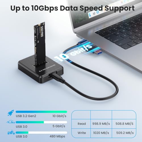 Docking Station M.2 NVMe a USB C con soporte dual 10Gbps miniatura 6