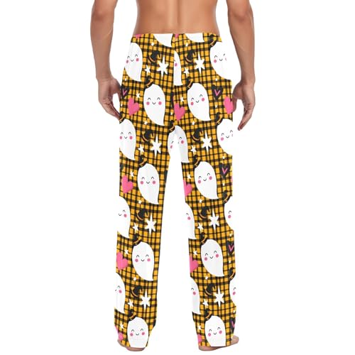 Cartoon Spirits Men's Cotton Pajama Pants with Pockets and Drawstring Comfortable and Stylish,S3