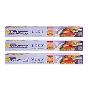 Freshwrapp Hindalco Aluminium Foil 33 Grams + 17 Grams, 11microns (Pack of 3) | Food Packing, Wrapping, Storing and Serving