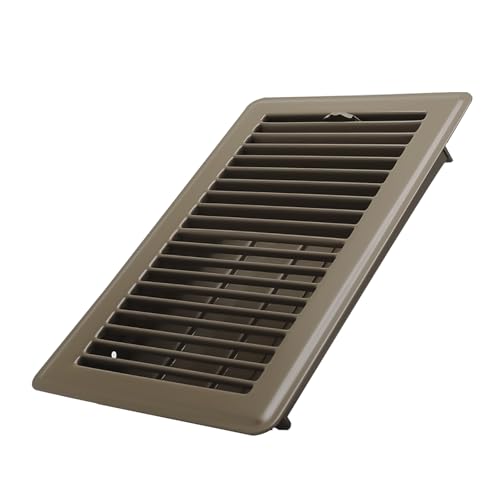 Howeall 6x10 Inch Floor Register - Heavy Duty Steel Walkable Floor Vents - Easy Adjust Air Supply Lever - Vent Covers for Home (Brown)