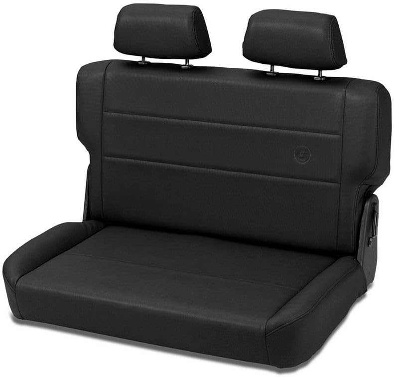 3944015 Black Denim Trailmax II Rear Fold-N-Timble Reat Seat - Jeep 1955-1995 CJ5, CJ7 & Wrangler