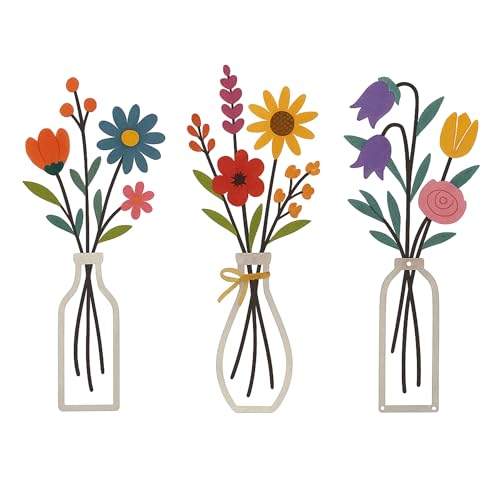 zituzitp Metal Flower Wall Decor, Wall Art for Bathroom Living Room Kitchen Bedroom Dining Room Rustic Farmhouse Boho Wall Decor Houseworming Gift