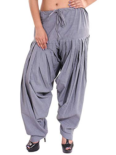Image of Women's Loose fit Cotton semi Patiyala Salwar White