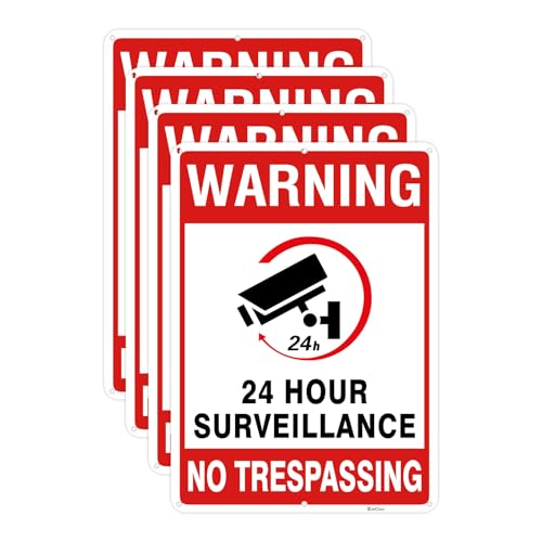 Zinclue no trespassing sign 4pc aluminum...