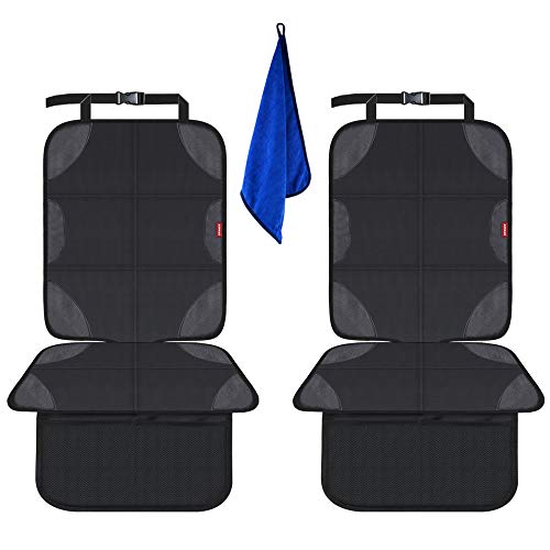 Protection de siège voiture, AEMIAO 2PCS Protecteur de Siège de Voiture avec Poches, Protection Siege Arriere Voiture pour Bébé Sièges Enfant, Imperméable, Antidérapage Couverture Siège Protector