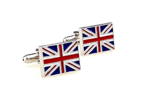 MRCUFF United Kingdom Flag Great Britain British Union Jack Pair Cufflinks in Presentation Gift Box & Polishing Cloth2