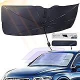 Windshield Sunshade, 55' x 31' AUTOOMMO Foldable Car Windshield Sun Shade for Vehicle, Windshield Shade Umbrella Blocks Heat and UV Rays Sun Visor Protector with Leather Case