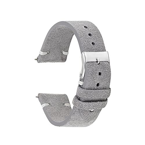 Bande de montre en cuir en daim véritable de 18mm à 22mm de couleur marron