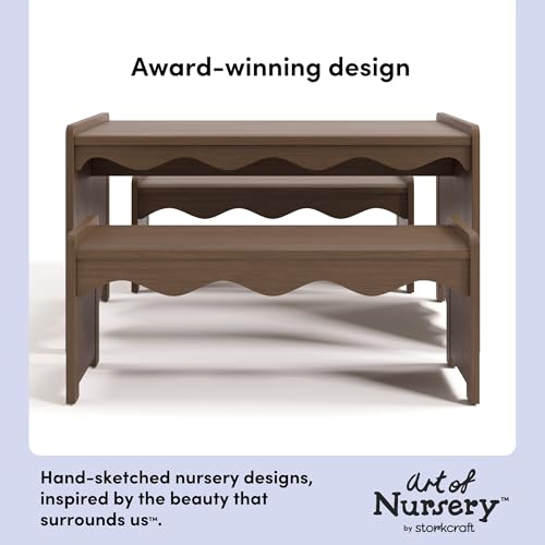 Image of Storkcraft Casablanca Montessori Indoor Kids Table & Bench Set, Hazelnut