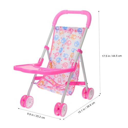 Gatuida Faltbarer Puppenwagen für Leicht und Kompakt Kinderwagen zum Schieben Fördert Fantasievolles Rollenspiel und Fürsorgliches Verhalten für Mädchen und Jungen – Bild 3