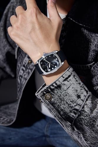Image of Daniel Hechter Paris Cite Collection Analog Watch for Men with Square Dial, Magnifier Dome Glass, Date Display, Quartz Movement and Silicone Strap - DHM1017