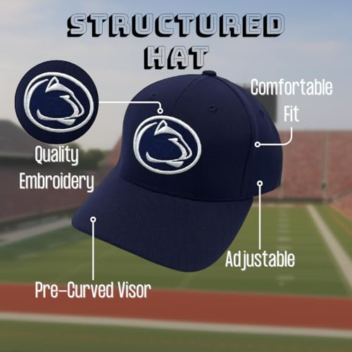 Gorra ajustable bordada con logo de equipo azul miniatura 5