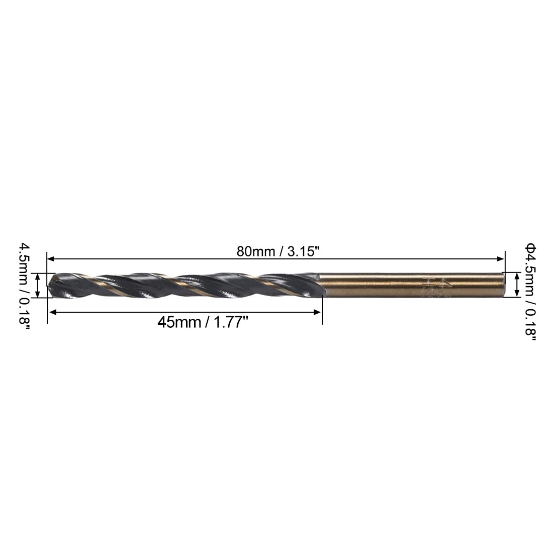 Foret à Tige Réduite 17,5 Mm - Tige 1/2 Pouce - Acier Rapide - Pour Métal, Bois, Plastique