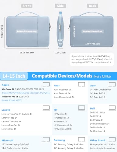 Funda portátil 14 15 pulgadas compatible con MacBook Air 15 XPS 14 Surface Laptop 6