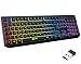 Price comparison product image KLIM Chroma Wireless Keyboard UK Layout + Slim, Durable, Ergonomic, Quiet, Waterproof, Silent Keys + Backlit Wireless Gaming Keyboard For Laptop PC Gamer PS4 Mac + NEW VERSION + Black