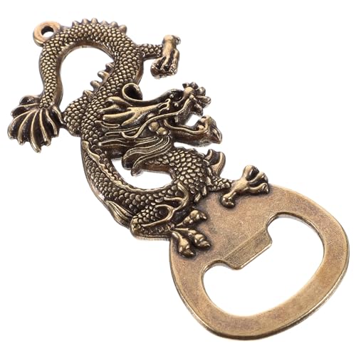 VILLCASE Abrebotellas de Cerveza Vintage de Latón con Diseño de Dragón Abridor Manual Resistente y Decorativo para Uso Casa Regalo Original para Hombres Aficionados la Cerveza