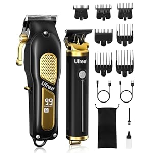 Ufree Hair Clippers for Men, Professional Clippers and Trimmers Set, Cordless Clippers for Hair Cutting, Beard Trimmer, Barber Clippers, Rechargeable Electric Shaver, Gifts for Men
