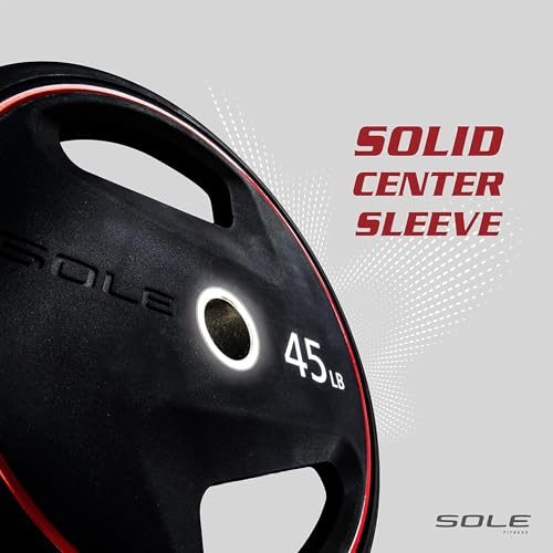 Image of SOLE Fitness Weight Plate Set, Home and Gym Exercise Equipment, Versatile Rubber-Coated Plates for Any Workout, Training, and Lifting, Designed for Easy Loading and Unloading for Olympic-sized Weight