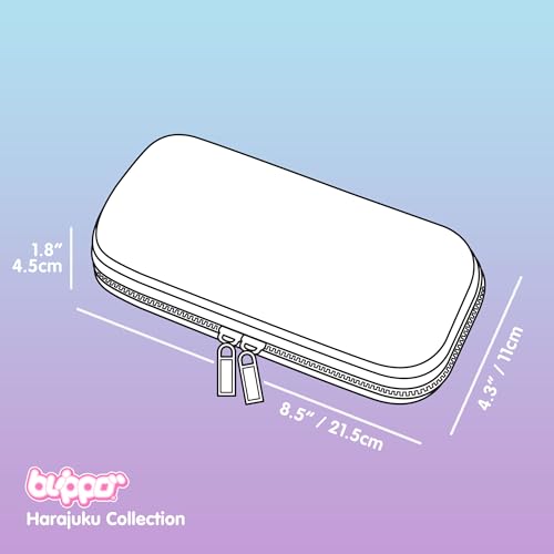 Image of Blippo Pink Rainbow 3D Hardshell Pencil Case, Pencil Box for Girls, with Mesh Bag and Compartments, Kawaii Pencil Bag, Sturdy, Protects School Supplies