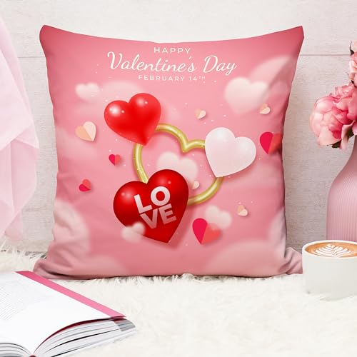 STITCHNEST Gift for Boyfriend Girlfriend Husband Wife Couples Girls Boys Printed Jute Cushion Cover, Set of 1 (16x16 Inches) Deal