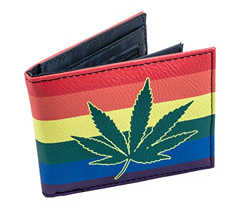 LGBTQ Rainbow Marijuana Pot Leaf Cannabis Bi-Fold Wallet2