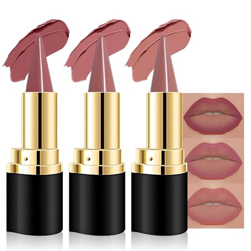 Image of Kaely 3Pcs Gradient Matte Lipstick Lip Liner Pencil Set for Women, 2in1 Flawless Contour Gradual Ombre Effect Lip Pencil Makeup Waterproof, labiales mate 24 horas originales, 05+16+17