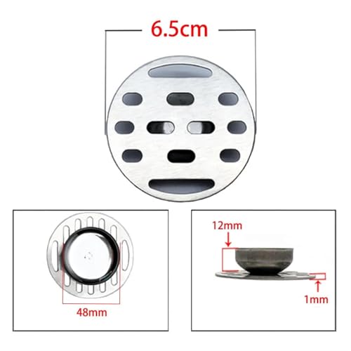Couvercle de drain de sol en acier inoxydable de 6.5cm de finition durable