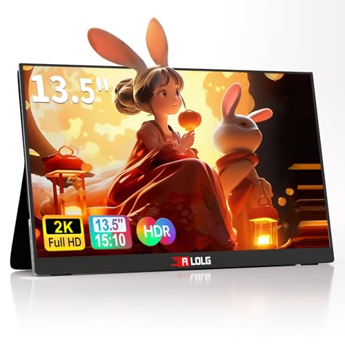 Image of 13.5''Portable Monitor for latop ,2K FHD 60HZ Laptop Monitor Screen,USB-C and HDMI Inputs, Ultra-Slim IPS Panel with HDR and Premium Smart Cover & Speakers for Laptop,PC,Phone,PS4 /5,Switch,Mac,Xbox