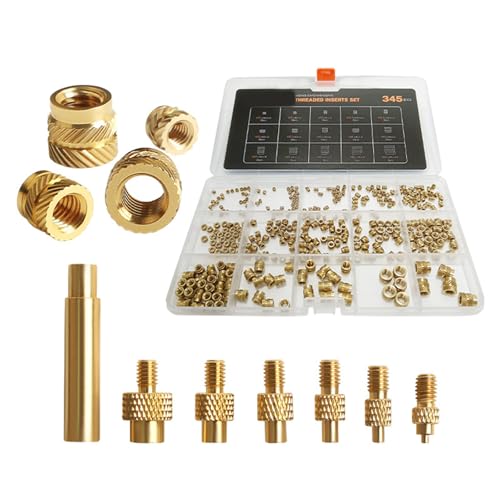 Écrous filetés en laiton moleté double sergé M2-M8 pour insert thermique plastique