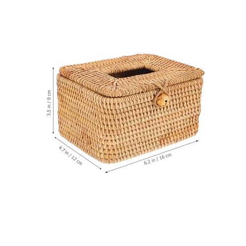 Boîte à mouchoirs rotin tressé main multifonction rangement bureau maison - 7