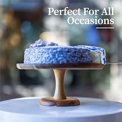 Acacia Wood Cake Stand - 10 Inch Durable Rustic Wooden Cake Stand For Weddings Birthday Parties - Pedestal Cake Platter, Cupcake And Dessert Stands For Table By Hobbico. #TOP5
