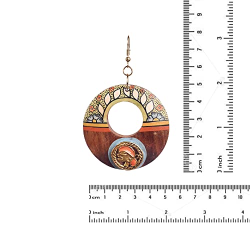 Image of Royal Queen & Empress Handcrafted Tribal Dhokra Earrings Collection for Women - Wooden, Fabric & Round Statement Ethnic Designs in Multiple Colours