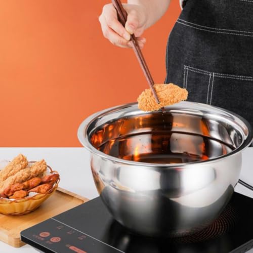 Tazón de acero inoxidable NUOBESTY 9 pulgadas para cocina miniatura 5