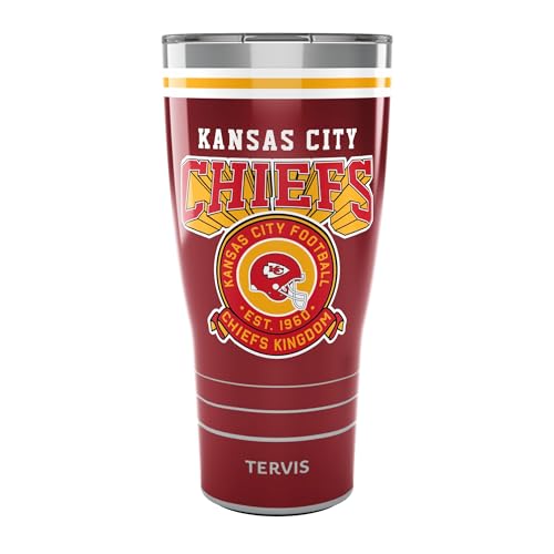 Tervis Traveler NFL Kansas City Chiefs - Vintage Triple Insulated Tumbler Travel Cup Keeps Drinks Cold & Hot, 30oz, Stainless Steel