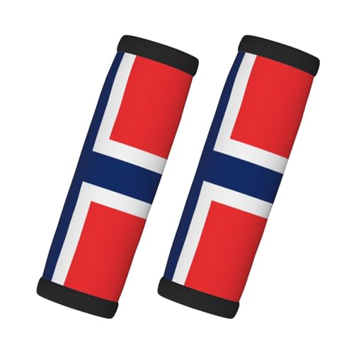 2 Pcs Luggage Handle Wraps, Norwegian Flag Print Grip Handle Cover/Travel Bag Identifier for Suitcase Accessories