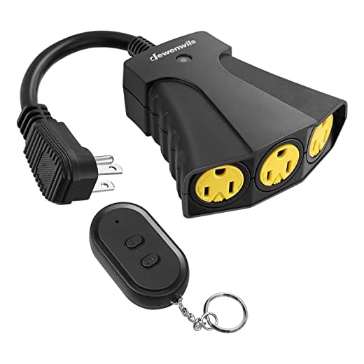 DEWENWILS Remote Outlet Power Switch, Outdoor Wireless Remote Control Outlet Kit, Weatherproof 15 AMP Heavy Duty Electrical Plug, 3 Grounded Outlets, 100ft Long Range, UL Listed