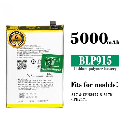 Image of Original BLP915 Battery for Oppo A17 CPH2477 / A17K CPH2471 / A57 5G PFTM20 Battery with 6 Month Warranty****(N253)