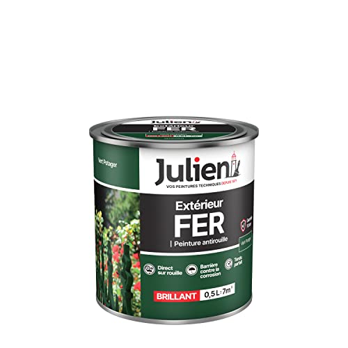 Julien Peinture Fer Anti-Rouille Brillant - Portes, grilles, portails, mobilier de jardin en métal...
