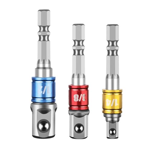 Aiweijia Impact Grade Socket Adapter Set, Bit Socket Wrench Adapter Set 1/4 3/8 1/2 Drive for Nut Drivers Impact Hole Saws Spade Bits Conversion Accessory