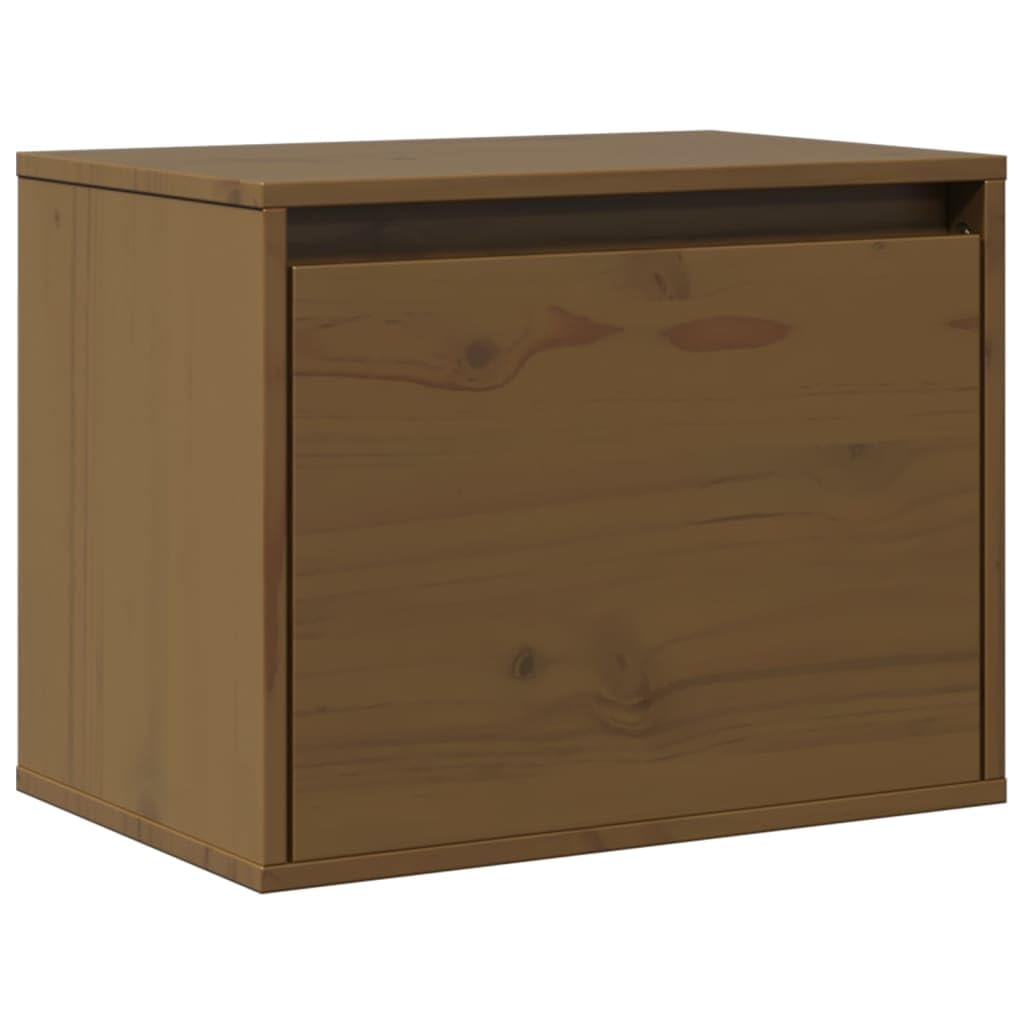 Armoire murale marron miel en bois massif pour créer un cocon chaleureux dans votre salon