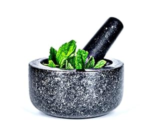 Kitchen Kit Unpolished Mortar and Pestle Set 1.5 Cup